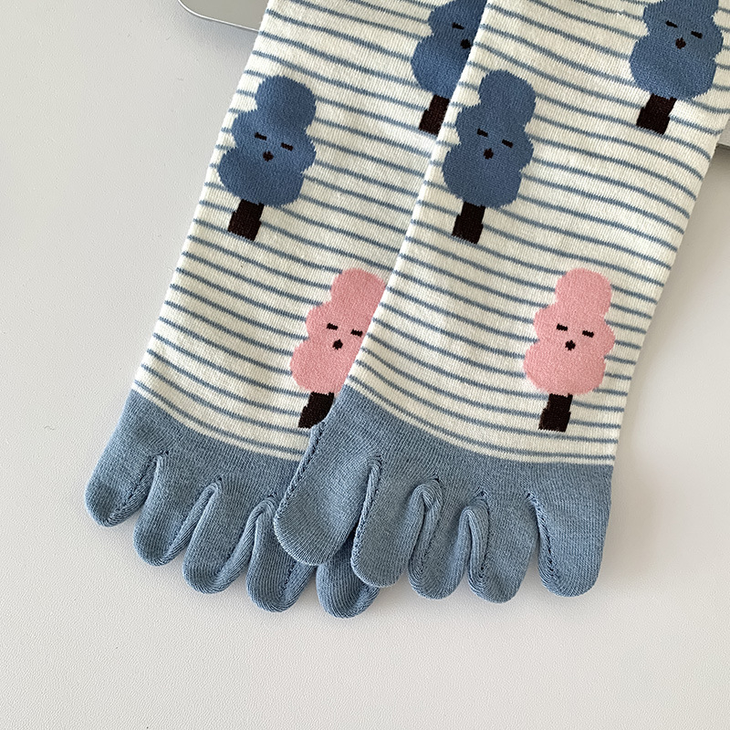 Чорапи с пет пръста, разделени пръсти, средно дълги, дамски памучни, попиване на пот, 80–90% памук, подходящи за есен-зима-пролет.