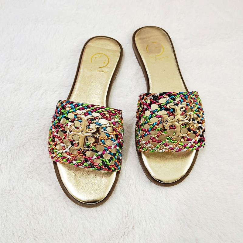 Ženske papuče, sportski stil, tkana gornja stran, mrežasta unutrašnjost, gumena potplata, brzo sušeće, debljina potplata 3-5 cm