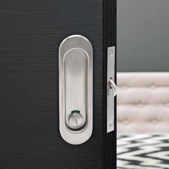 Beépíthető tolóajtókra szánt retesz-zár kör alakú rejtett kilinccsel, 304 rozsdamentes acélból, ES302 modell