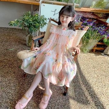 Φόρεμα πριγκίπισσα για κορίτσια, Α-γραμμή, 100% πολυεστέρας, για ηλικίες 3–8 ετών, Καλοκαίρι 2025