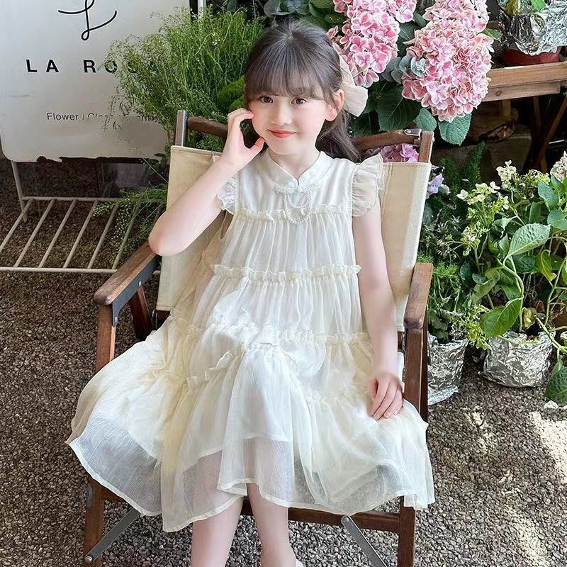 Φόρεμα πριγκίπισσα για κορίτσια, Α-γραμμή, 100% πολυεστέρας, για ηλικίες 3–8 ετών, Καλοκαίρι 2025