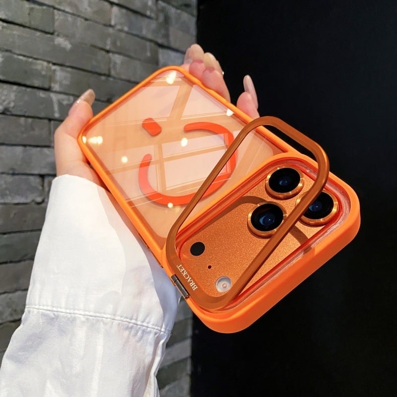 Visokokvalitetno magnetsko preklopno kućište s nosačem za iPhone 17 Pro Max, prozirni metalni objektiv, otporno na padove