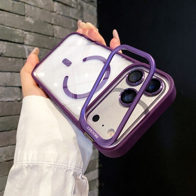 Visokokvalitetno magnetsko preklopno kućište s nosačem za iPhone 17 Pro Max, prozirni metalni objektiv, otporno na padove