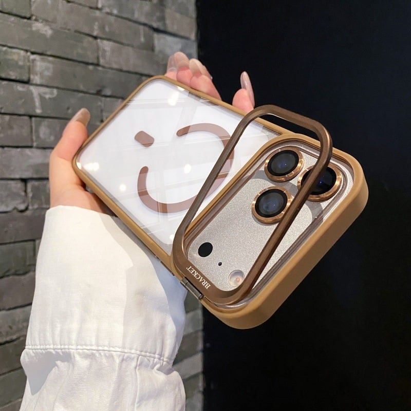 Visokokvalitetno magnetsko preklopno kućište s nosačem za iPhone 17 Pro Max, prozirni metalni objektiv, otporno na padove
