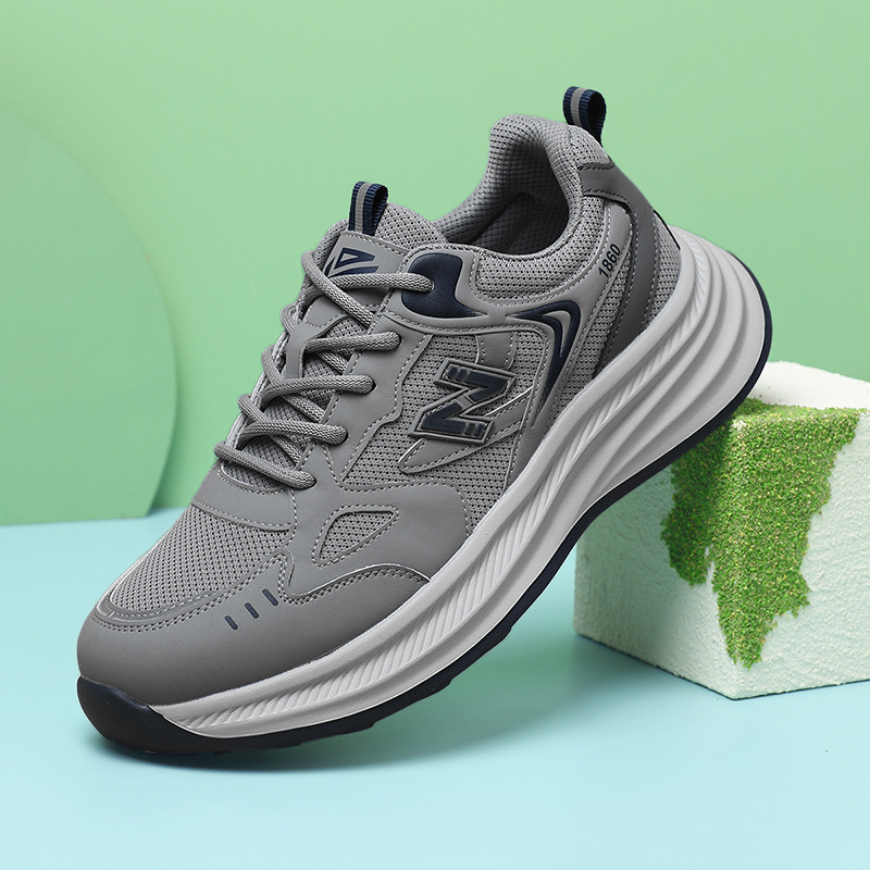Unisex dad shoes – gornji dio TPU + umjetna koža + platno, EVA đon, niski potpetica 1–3 cm, vezanje špage