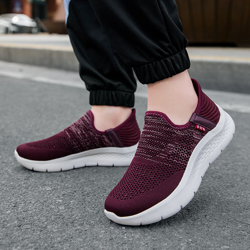 Ženske tenisice za šetnju, lagani mekani đon, pleteni gornji dio, prozračna mrežasta podstava, slip-on dizajn, EVA đon
