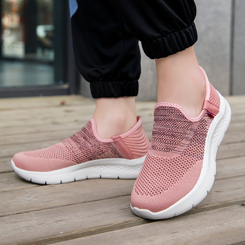 Ženske tenisice za šetnju, lagani mekani đon, pleteni gornji dio, prozračna mrežasta podstava, slip-on dizajn, EVA đon