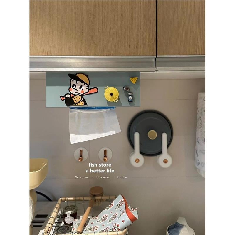Željezni držač za kuhinjske ormariće s kutijom za maramice i ručnike; Materijal: željezo; Certifikat: CE; Marka: Other.