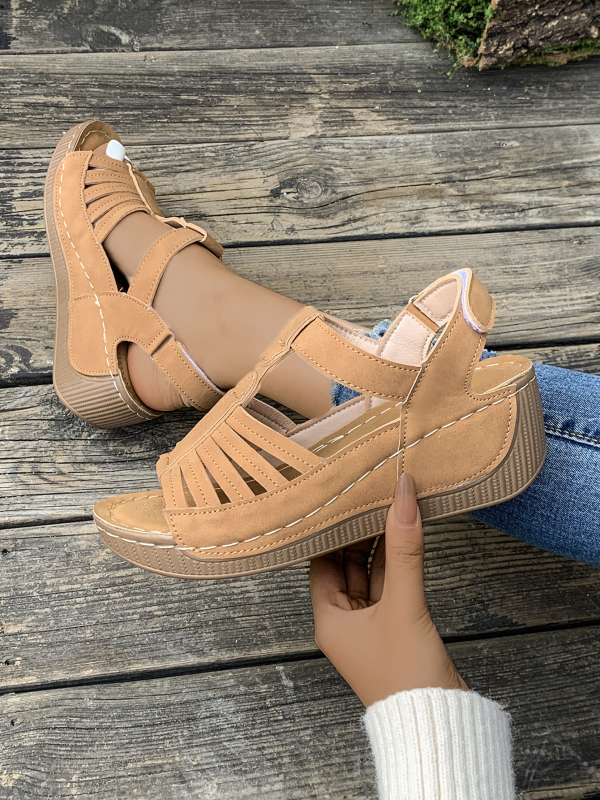 Спортни сандали с велкро, кръгъл нос; PU горна част; PU подплата; каучукова подметка (PU горна част; PU подплата; каучукова подметка; велкро закопчаване)