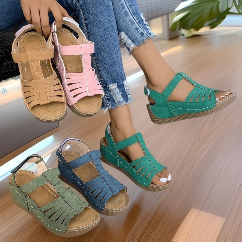 Спортни сандали с велкро, кръгъл нос; PU горна част; PU подплата; каучукова подметка (PU горна част; PU подплата; каучукова подметка; велкро закопчаване)