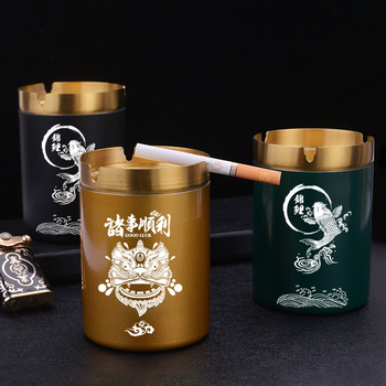 Пепелник от неръждаема стомана с форма на фуния за автомобил, бар, офис и дом — печат на лого, персонализация, модел FFYHG-001