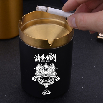 Пепелник от неръждаема стомана с форма на фуния за автомобил, бар, офис и дом — печат на лого, персонализация, модел FFYHG-001