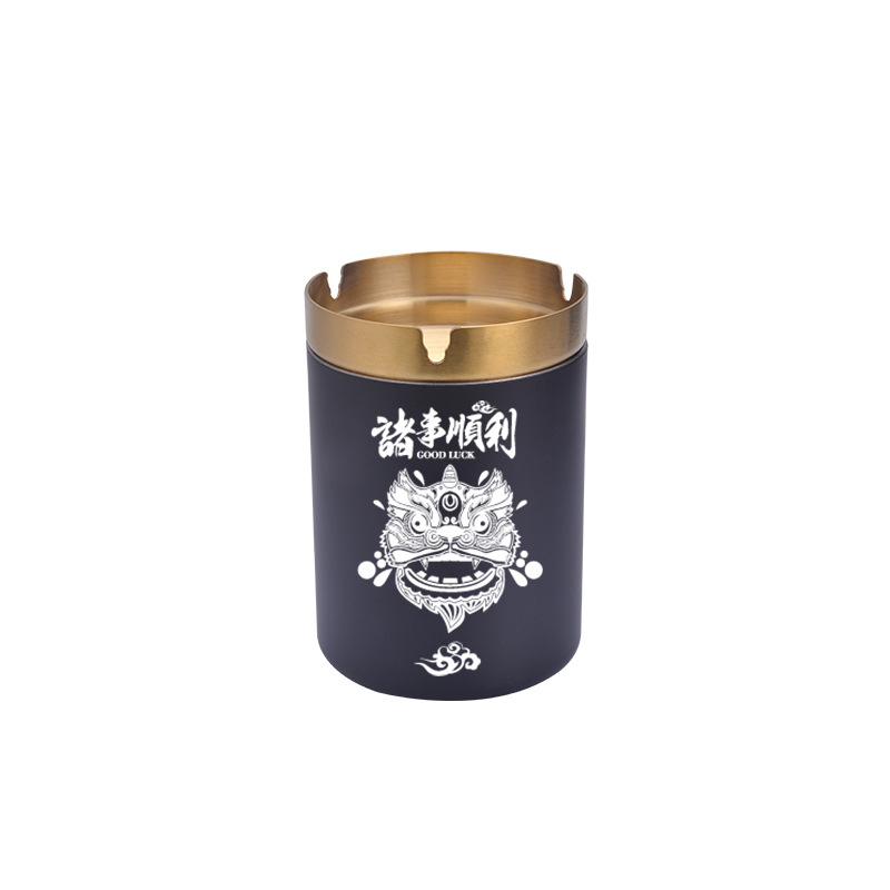 Пепелник от неръждаема стомана с форма на фуния за автомобил, бар, офис и дом — печат на лого, персонализация, модел FFYHG-001