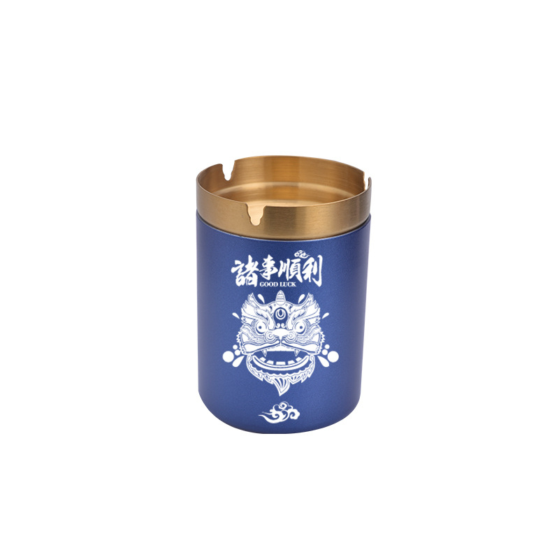 Пепелник от неръждаема стомана с форма на фуния за автомобил, бар, офис и дом — печат на лого, персонализация, модел FFYHG-001