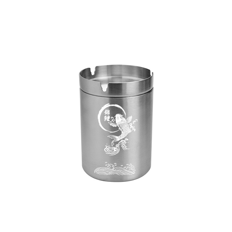 Пепелник от неръждаема стомана с форма на фуния за автомобил, бар, офис и дом — печат на лого, персонализация, модел FFYHG-001