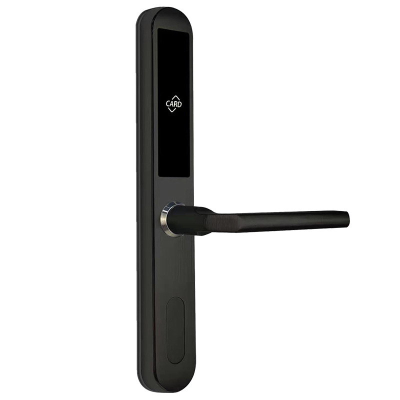 Alumínium keskeny ajtóhoz; kétoldalas zár ujjlenyomat, jelszó és kártya hozzáféréssel – hotel/apartman használatra, Modell FT01, 200 ujjlenyomat tárolás