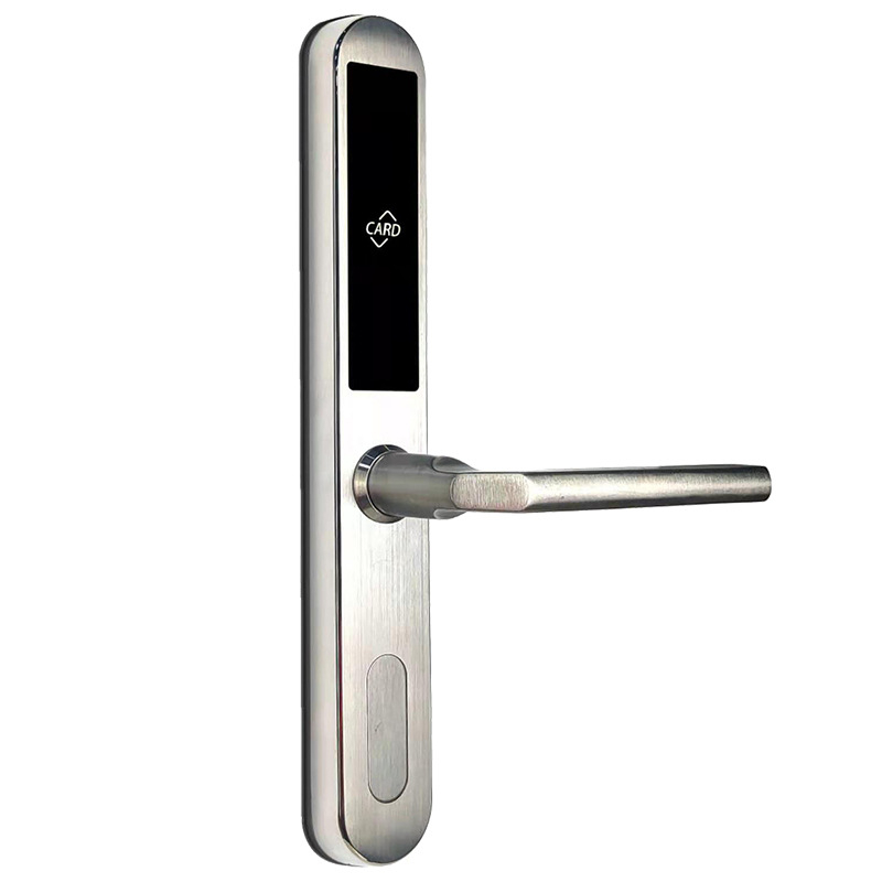 Alumínium keskeny ajtóhoz; kétoldalas zár ujjlenyomat, jelszó és kártya hozzáféréssel – hotel/apartman használatra, Modell FT01, 200 ujjlenyomat tárolás