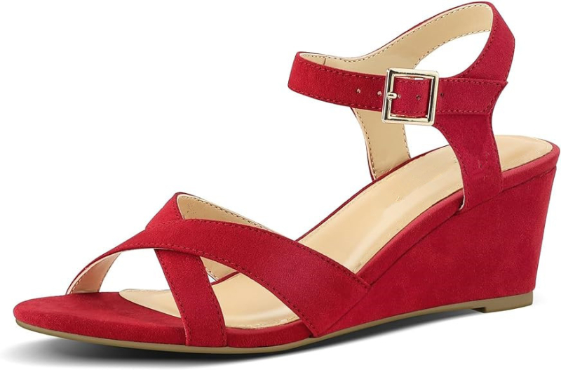 Rimske sandale s kopčom, gornji dio od mikrovlakna, PU podstava, gumeni potplat