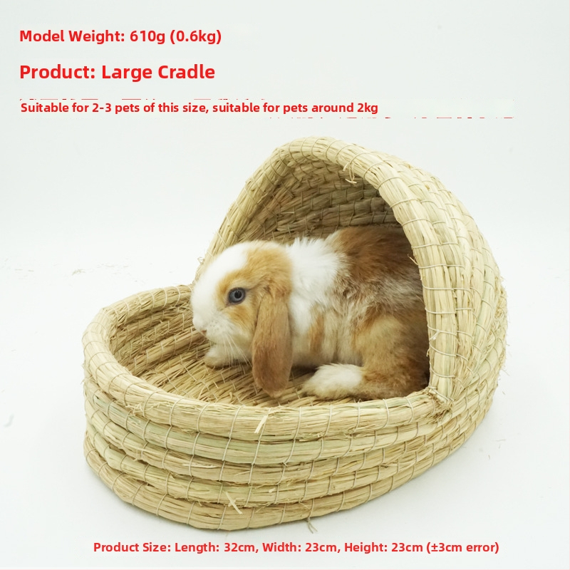 Χειροποίητο φωλίστρι από χορτάρι για μικρά κατοικίδια – κατάλυμα για κουνέλια, τσιντσίλα, σκαντζόχοιρους – Υλικό: μεταξωτό λουλούδι