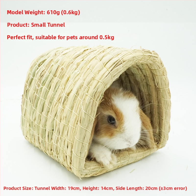 Χειροποίητο φωλίστρι από χορτάρι για μικρά κατοικίδια – κατάλυμα για κουνέλια, τσιντσίλα, σκαντζόχοιρους – Υλικό: μεταξωτό λουλούδι