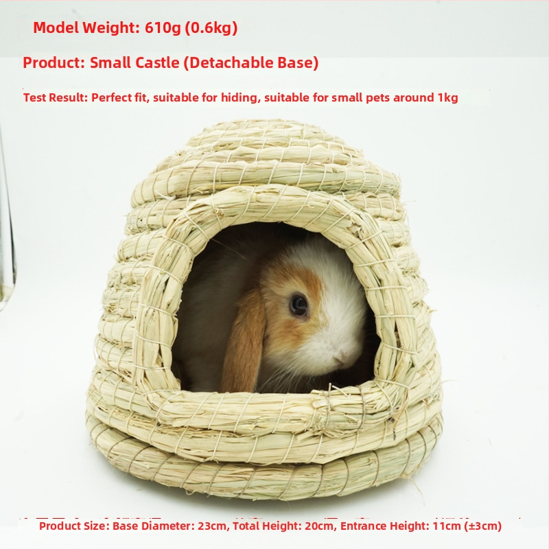 Χειροποίητο φωλίστρι από χορτάρι για μικρά κατοικίδια – κατάλυμα για κουνέλια, τσιντσίλα, σκαντζόχοιρους – Υλικό: μεταξωτό λουλούδι