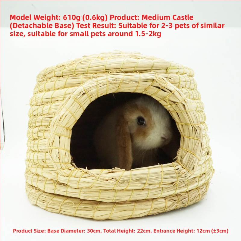 Χειροποίητο φωλίστρι από χορτάρι για μικρά κατοικίδια – κατάλυμα για κουνέλια, τσιντσίλα, σκαντζόχοιρους – Υλικό: μεταξωτό λουλούδι