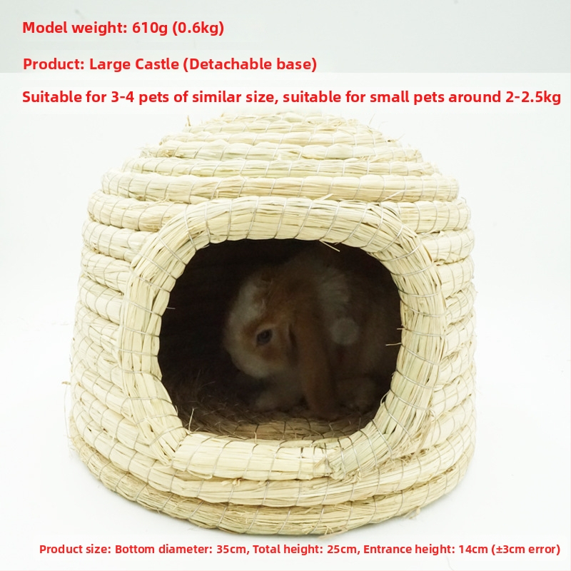 Χειροποίητο φωλίστρι από χορτάρι για μικρά κατοικίδια – κατάλυμα για κουνέλια, τσιντσίλα, σκαντζόχοιρους – Υλικό: μεταξωτό λουλούδι