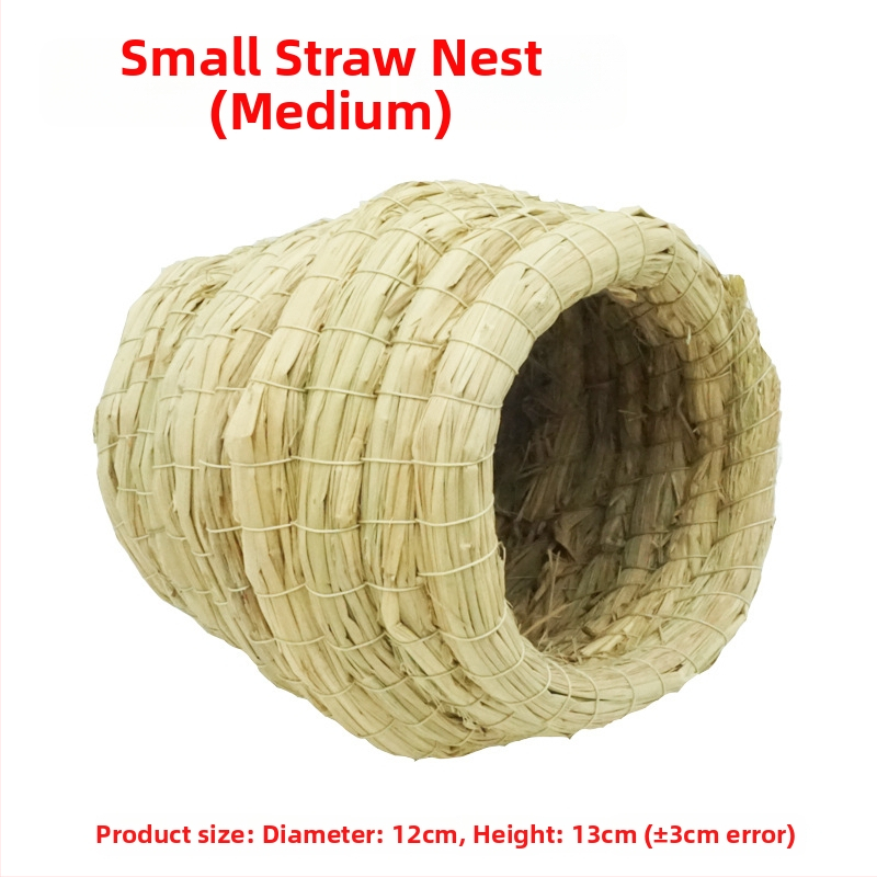 Χειροποίητο φωλίστρι από χορτάρι για μικρά κατοικίδια – κατάλυμα για κουνέλια, τσιντσίλα, σκαντζόχοιρους – Υλικό: μεταξωτό λουλούδι