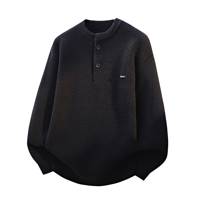 Ανδρικό φαρδύ πλεκτό πουκάμισο, μακριά μανίκια, πολυεστερικό ύφασμα, χειμώνας 2025