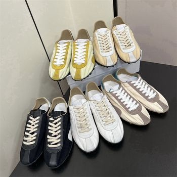 M6 Margiela ženske tenisice s vezicama, lagane i udobne, gornji dio od kožnog velura + tekstila, potplat od gume, ulošak od ovčje kože, zatvaranje vezanje, niska peta 1–3 cm
