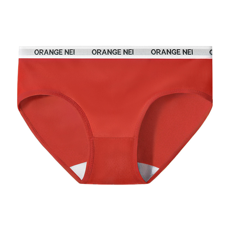 Orange žensko pamučno donje rublje, prozračno pleteno, srednja visina struka, podstava u preponama od Mulberry svile