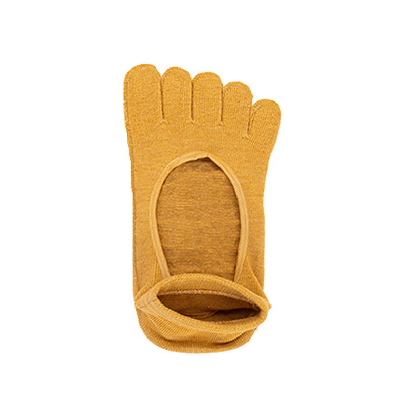 Női jóga zoknik, ötujjas pamut zoknik, csúszásmentes és izzadságfelszívó, egyszínű