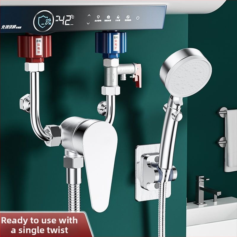 Elektrický miešací ventil na vodu s U-tvarom, meďový korpus, chrómovaný povrch, keramické diskové jadro ventilu, CE certifikát