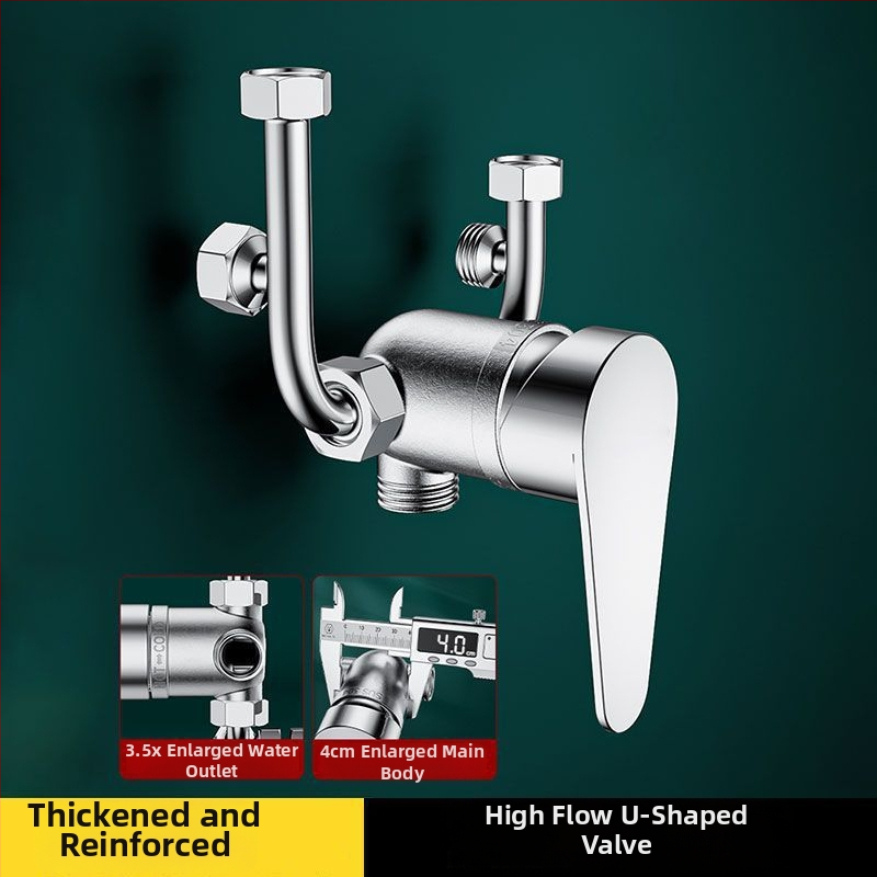 Elektrický miešací ventil na vodu s U-tvarom, meďový korpus, chrómovaný povrch, keramické diskové jadro ventilu, CE certifikát