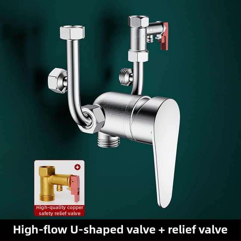 Elektrický miešací ventil na vodu s U-tvarom, meďový korpus, chrómovaný povrch, keramické diskové jadro ventilu, CE certifikát