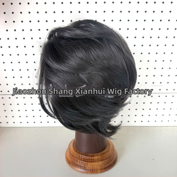 Cosplay paróka csipés elülsővel, rövid haj, hőálló szálak, kézzel szőtt elülső rész