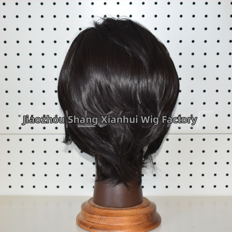 Cosplay paróka csipés elülsővel, rövid haj, hőálló szálak, kézzel szőtt elülső rész