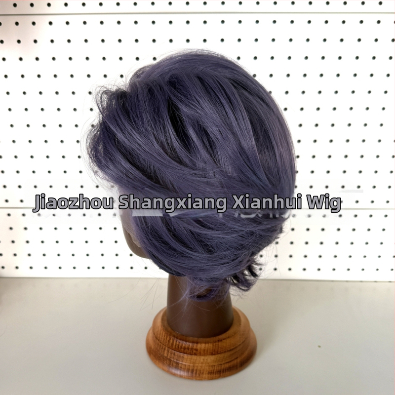 Cosplay paróka csipés elülsővel, rövid haj, hőálló szálak, kézzel szőtt elülső rész