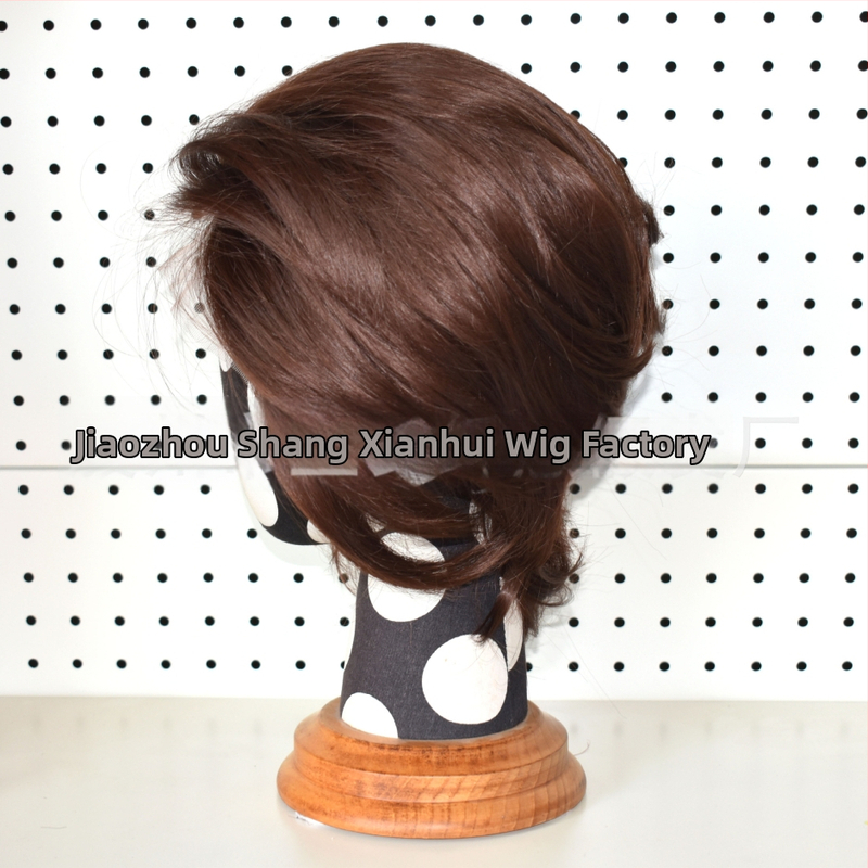 Cosplay paróka csipés elülsővel, rövid haj, hőálló szálak, kézzel szőtt elülső rész