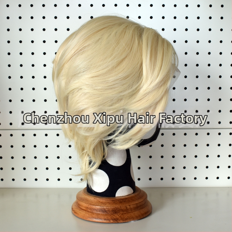 Cosplay paróka csipés elülsővel, rövid haj, hőálló szálak, kézzel szőtt elülső rész