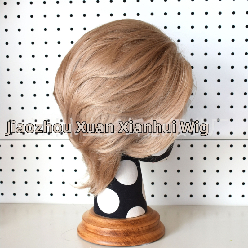 Cosplay paróka csipés elülsővel, rövid haj, hőálló szálak, kézzel szőtt elülső rész