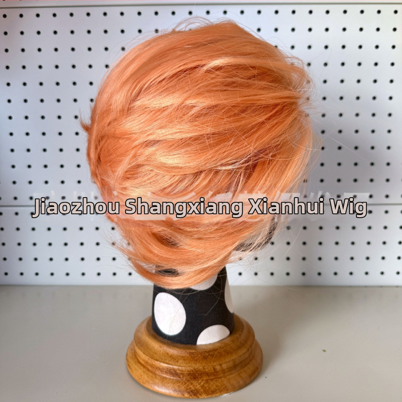 Cosplay paróka csipés elülsővel, rövid haj, hőálló szálak, kézzel szőtt elülső rész