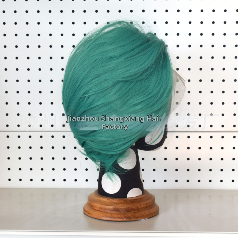 Cosplay paróka csipés elülsővel, rövid haj, hőálló szálak, kézzel szőtt elülső rész