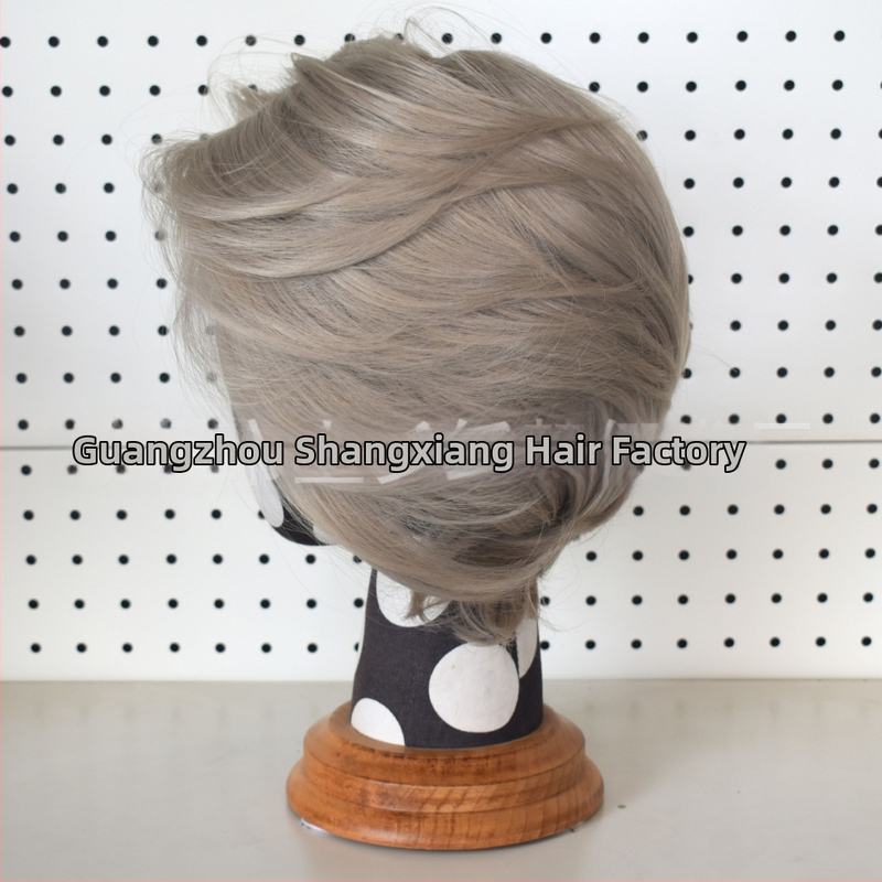 Cosplay paróka csipés elülsővel, rövid haj, hőálló szálak, kézzel szőtt elülső rész