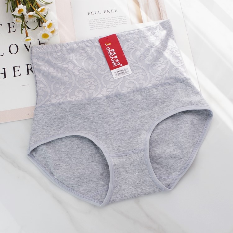 Női 100% pamut magas derekú fehérnemű – haskörfeszítés és popsiemelés, egyszínű, sima szövés