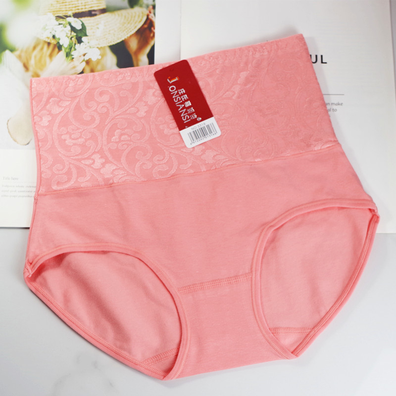 Női 100% pamut magas derekú fehérnemű – haskörfeszítés és popsiemelés, egyszínű, sima szövés