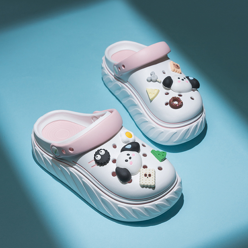 Γυναικεία παπούτσια με τρύπες, στυλ νέφος, EVA επάνω μέρος και σόλα, πάχος σόλας 5 εκ, αντιολισθητικά και αυξάνουν το ύψος