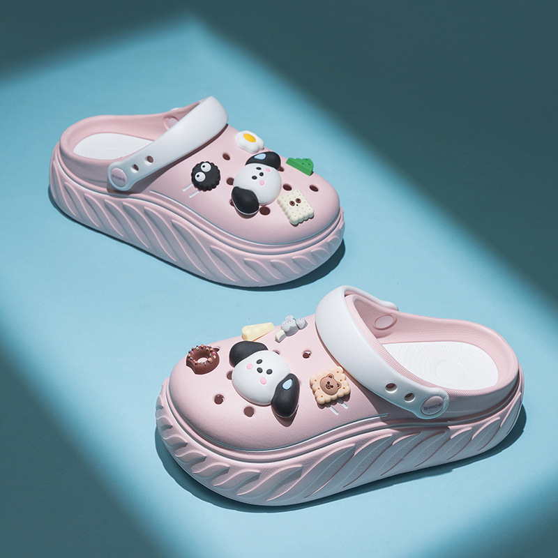 Γυναικεία παπούτσια με τρύπες, στυλ νέφος, EVA επάνω μέρος και σόλα, πάχος σόλας 5 εκ, αντιολισθητικά και αυξάνουν το ύψος