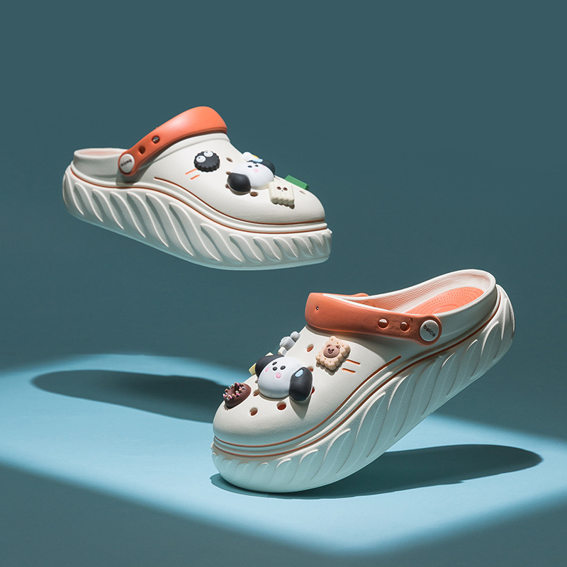 Γυναικεία παπούτσια με τρύπες, στυλ νέφος, EVA επάνω μέρος και σόλα, πάχος σόλας 5 εκ, αντιολισθητικά και αυξάνουν το ύψος