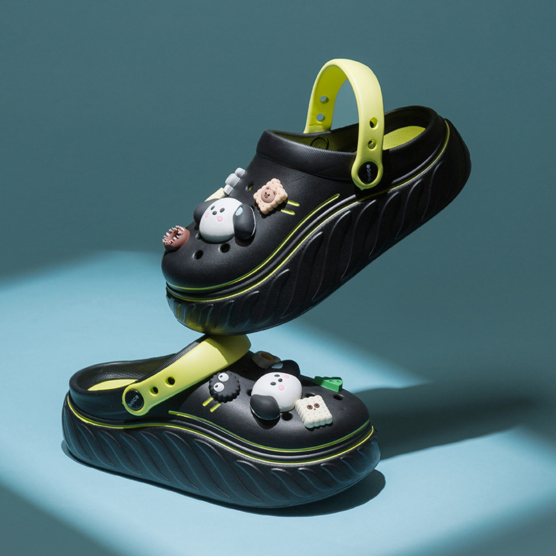 Γυναικεία παπούτσια με τρύπες, στυλ νέφος, EVA επάνω μέρος και σόλα, πάχος σόλας 5 εκ, αντιολισθητικά και αυξάνουν το ύψος